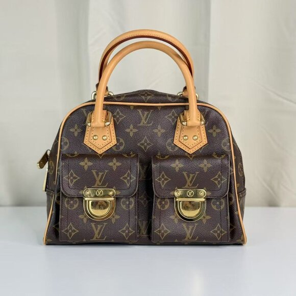 Louis Vuitton Handbags - Louis Vuitton Monogram Canvas Manhattan Top Handle Bag with Gold Hardware